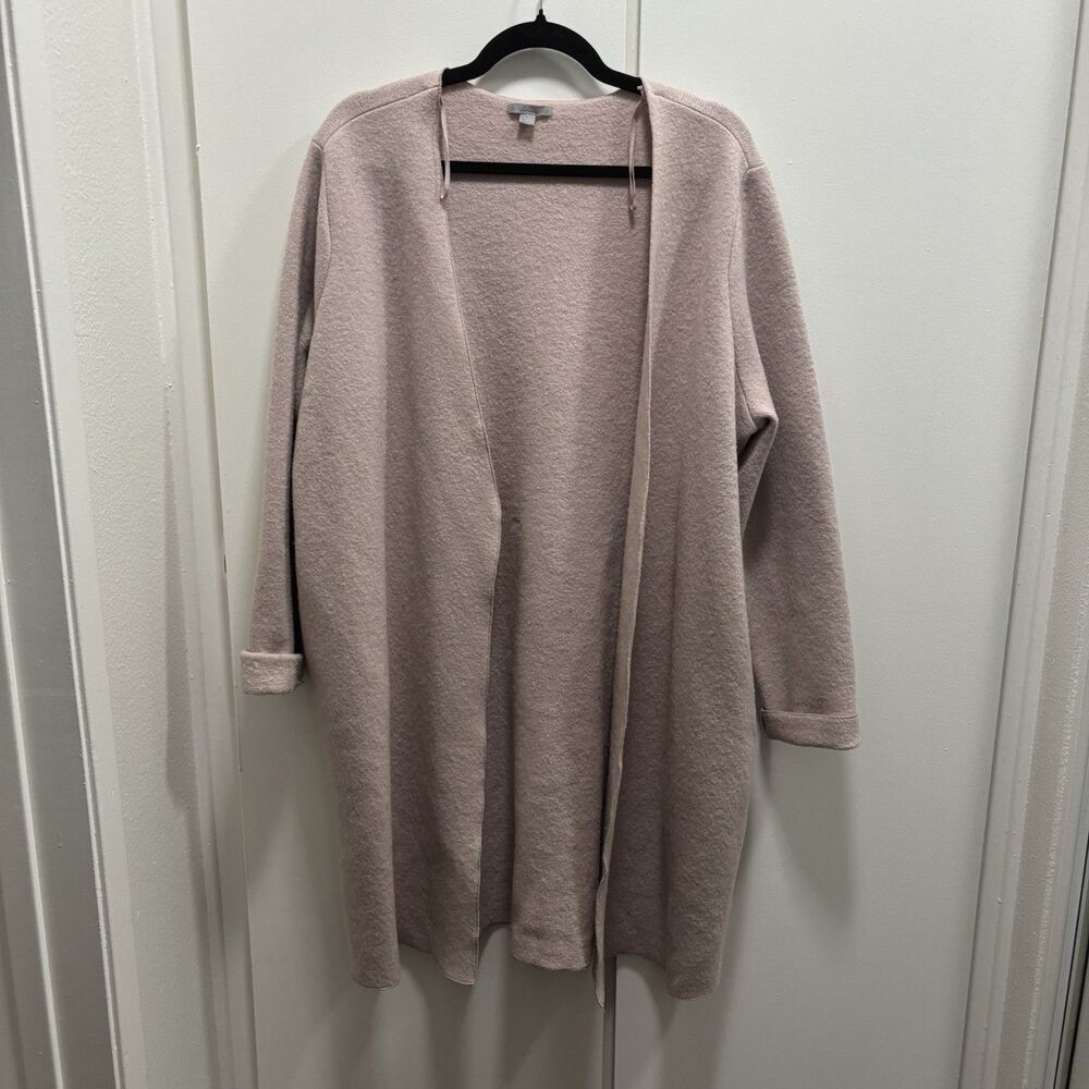 COS Women’s Sz Medium 100% Wool Light Pink Open Front Cardigan Sweater